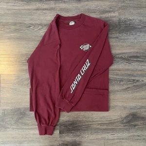 Burgundy, Santa Cruz, Long-sleeve shirt, Small
